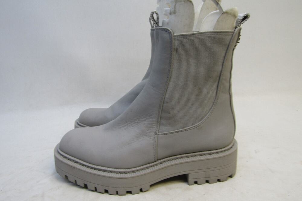 Sam Edelman Womens Size 6 M Gray Leather Chelsea Ankle Fashion Boots Bootie